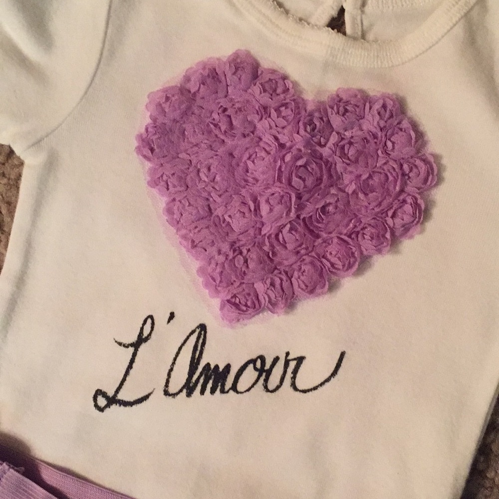 Adorable Children’s Place Matching Purple Rose Set - Picture 2 of 5